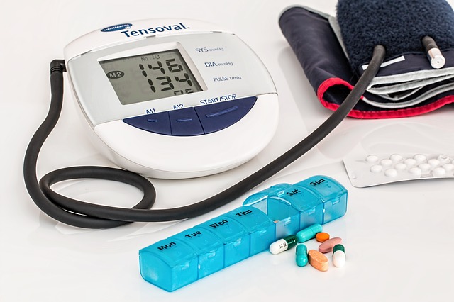 Blood pressure monitor and pills