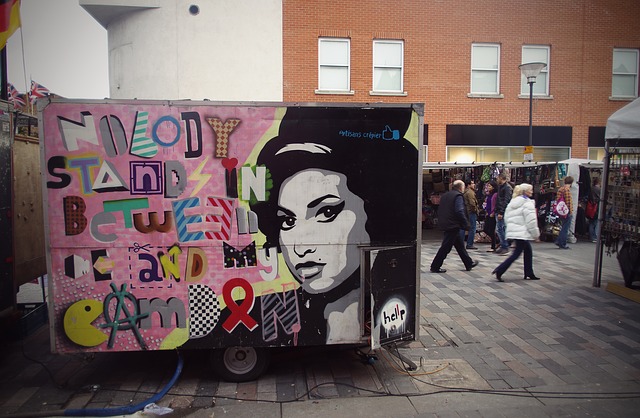Mural featuring Amy Winehouse in Camden, London