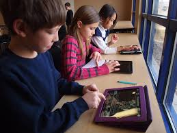 Kids using tablets